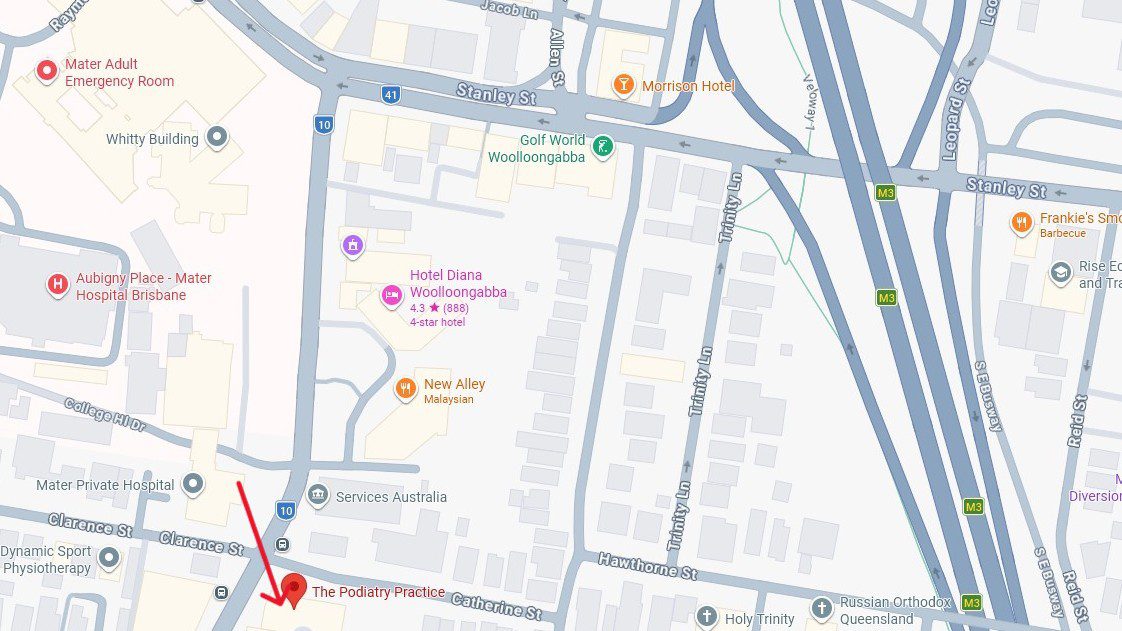 google map podiatrist woolloongabba
